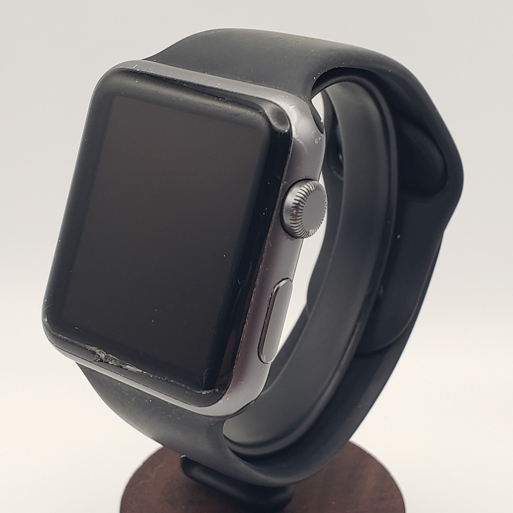 Apple Smartwatch 42mm Space Gray A1554 Small Medium 1st Gen Sport Band Untested